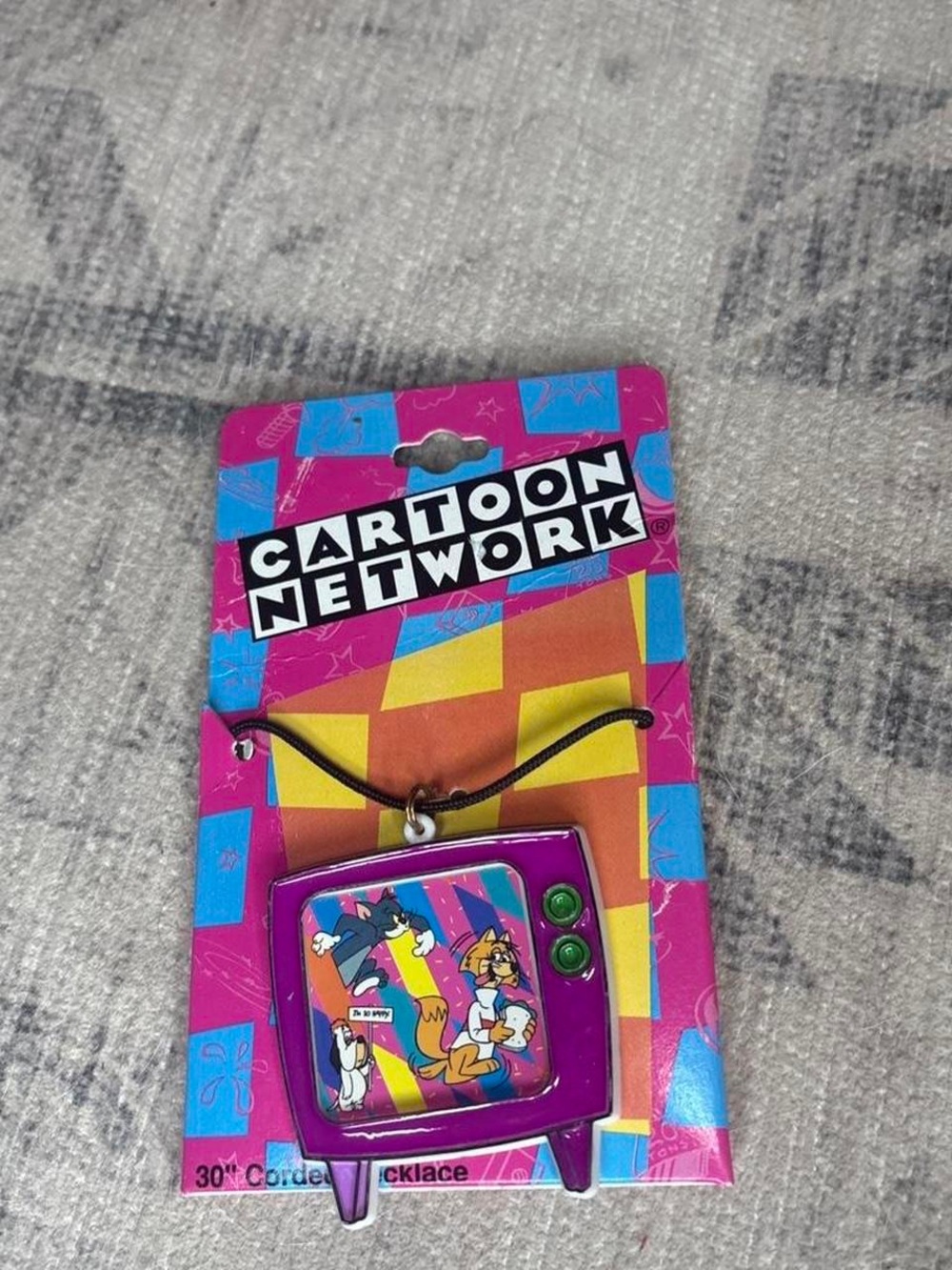 Cartoon Network Purple TV Necklace with Multicolor Screen Art